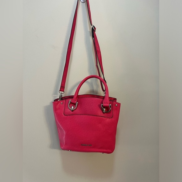 London Fog Women's Purse Crossbody Pink Faux Vegan Leather Shoulder Bag - Picture 4 of 12